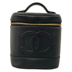 Chanel Black Calfskin Vanity Bag Gold #324855C15B